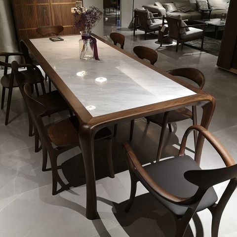 Elevating Mealtime Aesthetics The Black Walnut Slate Dining Table Story